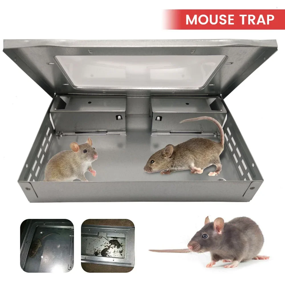 Mouse Catcher Self Catching Mice Killer Humanized Reusable Rodent Catcher with Protective Cover Mouse Control for Living Room
