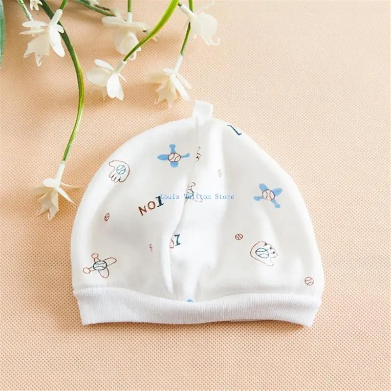 L5YB مجموعة قبعات أطفال مريحة وقابلة للتمدد مكونة من 10 قبعات قطنية قابلة للتنفس لحديثي الولادة لأغطية الرأس على شكل جمجمة للرضع