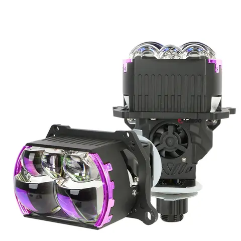 Gicoo F5 Super Bright 220w 50000lm LED Headlight Projector Lens Blue Car Bi LED Laser Projector Lens 3.0 Inch With Five Laser