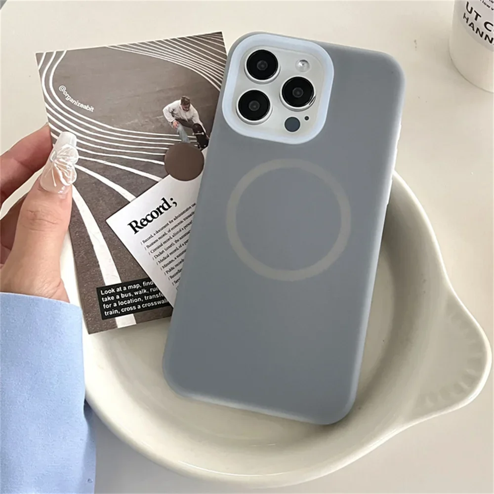 Luxury Jelly Liquid Silicone Magnetic For Magsafe Case For iPhone 17 Air 11 14 13 12 15 17 Pro Max 16Plus Shockproof Matte Cover