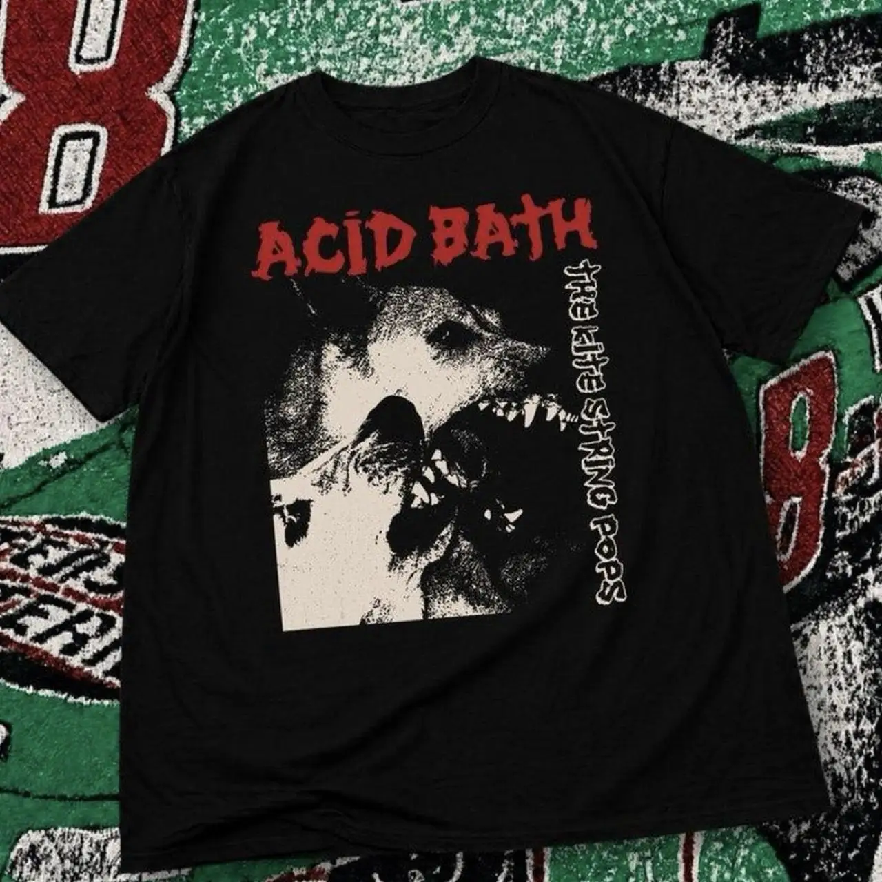 Acid Bath Black T-Shirt Reissue Metallic Film Merchandise Summer New Women's Vintage Breathable Tee Streetwear Oversized Loose