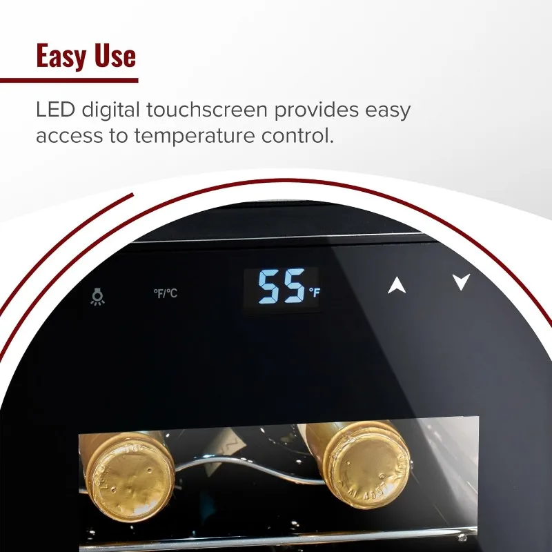 Настольный холодильник для вина на 6 бутылок — компактный мини-холодильник для кухни или спальни с 3 полками, энергоэффективное охлаждение