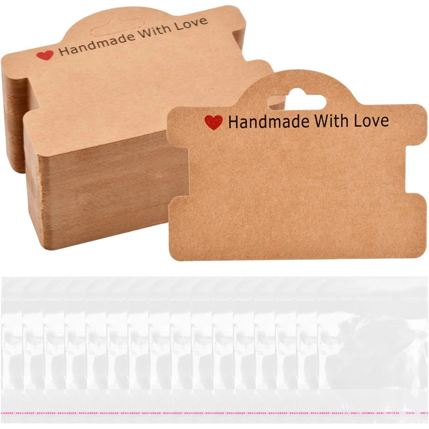 20/50sets Paper Bracelets Display with Self Adhesive Bags Lot Necklace Holder Cards Cardboard for Diy Findings Jewelry Packaging
