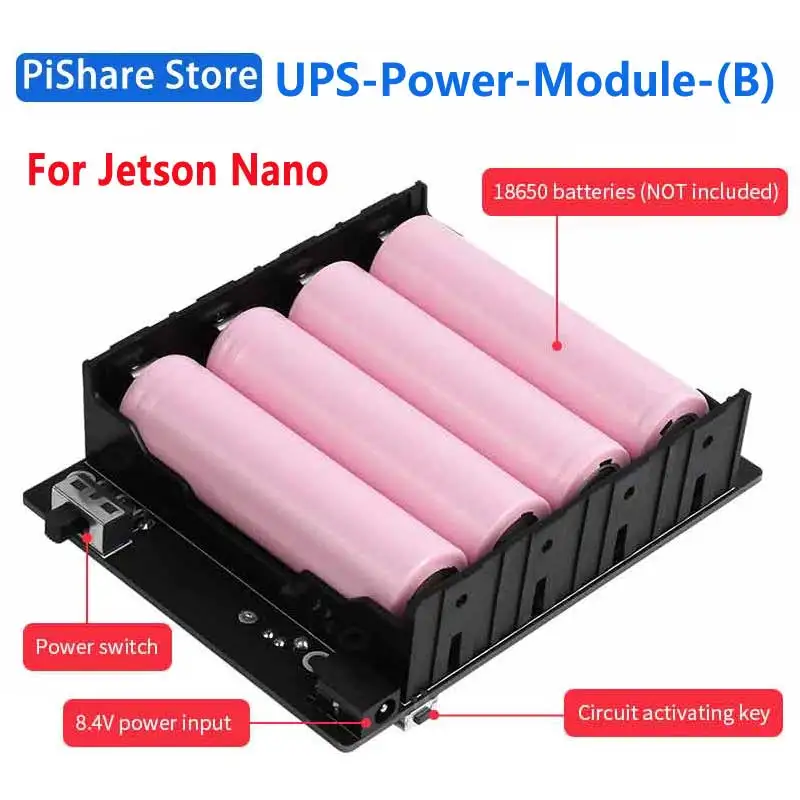 

Uninterruptible Power Supply UPS Module (B) for Jetson Nano, 5V Output, up to 5A Current, Pogo Pins