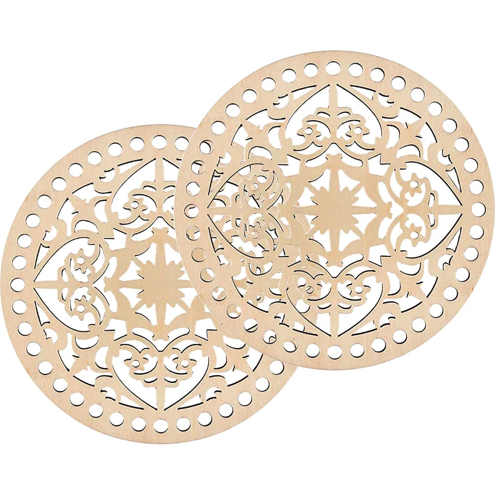 

Wooden Bag Bottom for DIY Crochet Basket Base Hollow Weaving Knitting Home Accessories Craft Wood Durable Smooth