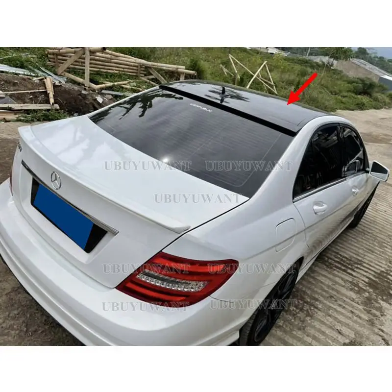 For Benz C-class W204 Roof Spoiler 2008-2013 High Quality ABS Material Car Rear Wing Primer Color Rear Spoiler