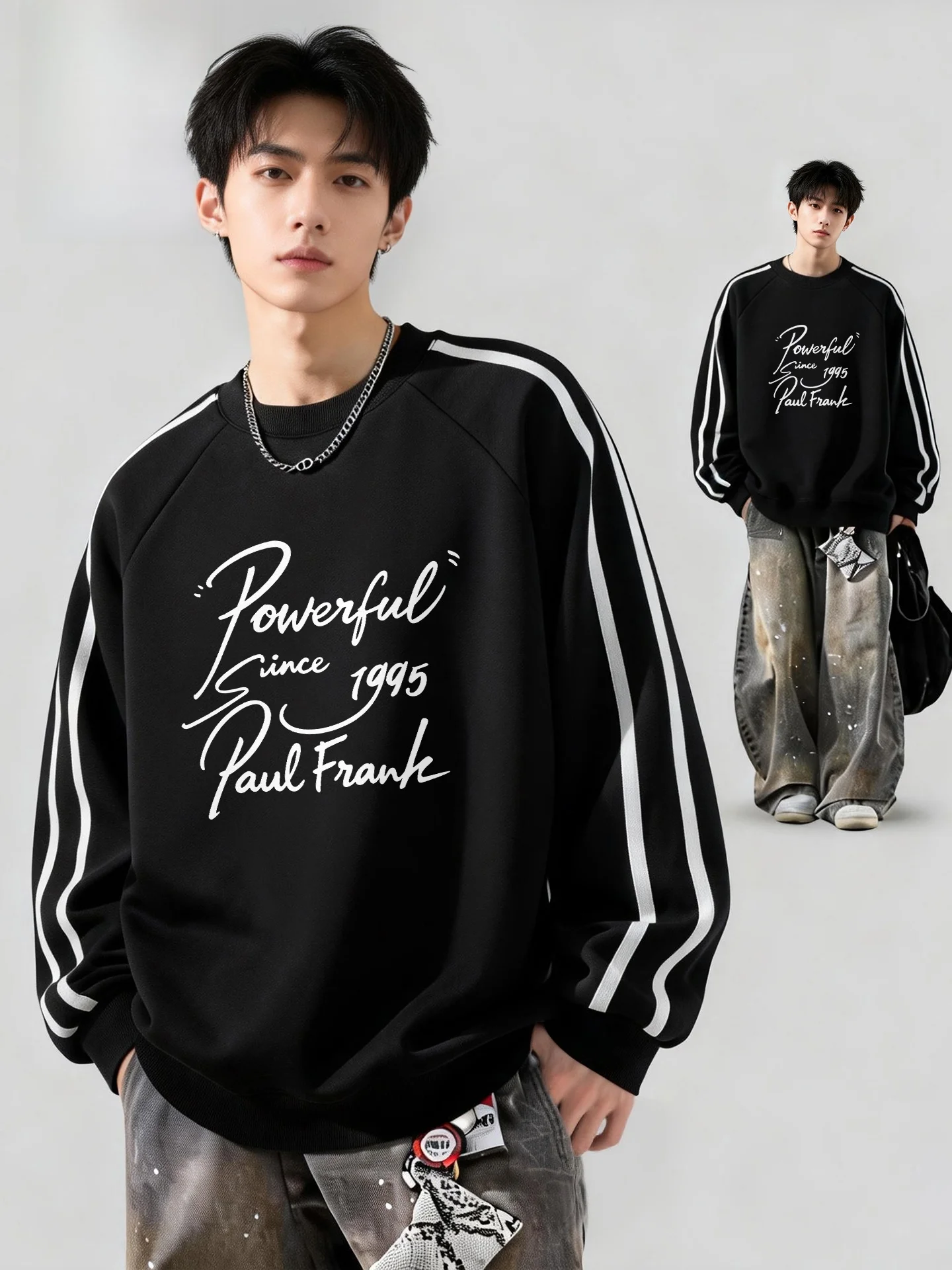 

Новая ретро-толстовка 2026 года в американском стиле с круглым вырезом, повседневная молодежная одежда, прочный хлопково-полиэстеровый смесовый материал