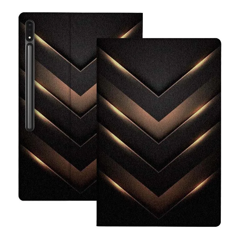 

Популярный черный чехол-футляр с узором «шеврон» для Samsung Galaxy Tab S10, S9, S8, S7 FE Lite, мягкий, гибкий, с поддержкой, подарок