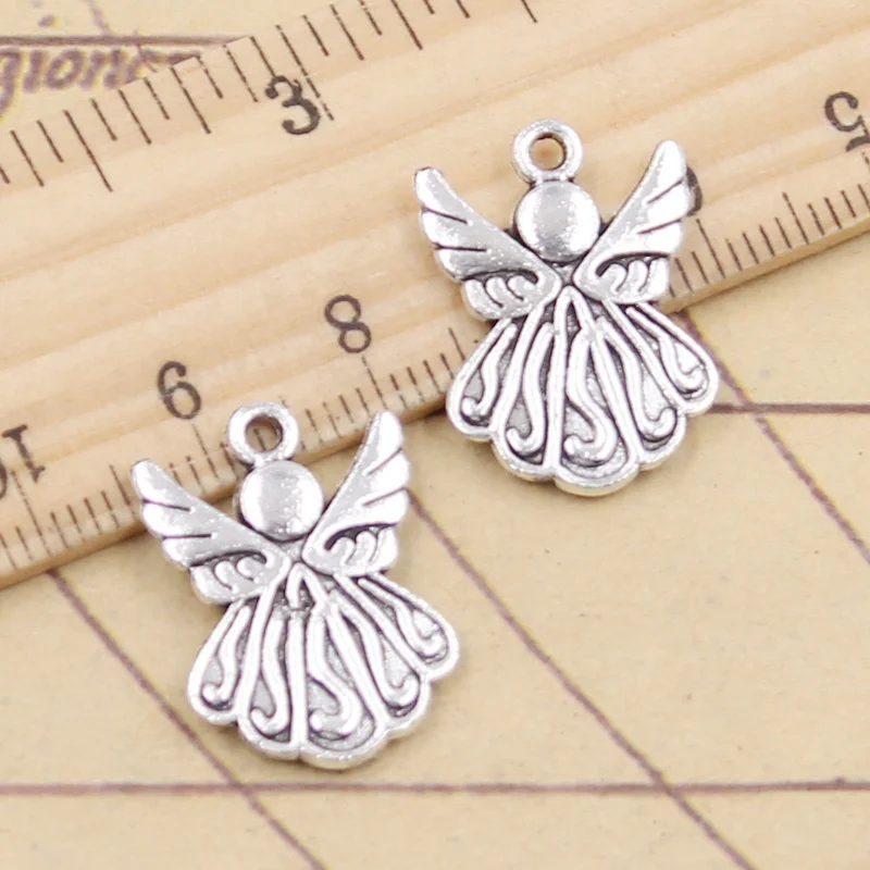 10 sztuk Charms wróżka anioł 21x15mm tybetańskie srebrne wisiorki antyczna biżuteria robienia ręcznie robionych rękodzieła