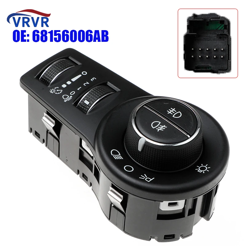 

VRVR 68156006AB 10-контактный переключатель автомобильной фары для 2014-2018 Jeep Cherokee Chrysler