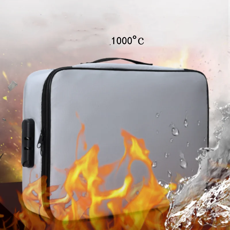 

Lawaia Fire Proof Box Password Locked Suitcase 1pc Business Travel Bag Water Proof and Fireproof Document Bag Important Paper