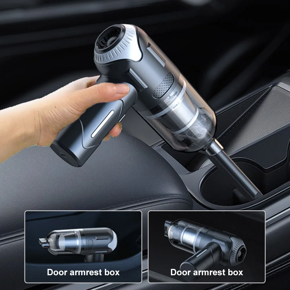 Mini Portable Vacuum Cleaner Rechargeable 12000PA High Power Cordless Handheld Vacuum Air Duster with HEPA Filter for Car Home