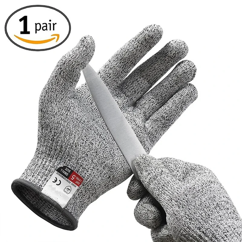 5 Level Hppe Snit-Resistente Handschoenen Anti-Cut Proof Grey Anti-Cut Level Werk Tuin Slager Tuinieren Handguard Keuken Tool