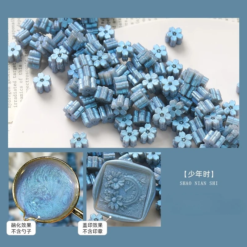 60 stks/zak Flash Parelmoer Sakura Lakzegel Stempel Kralen DIY Envelop Huwelijksuitnodiging Oude Zegel Wax Stempel Maken Gereedschap