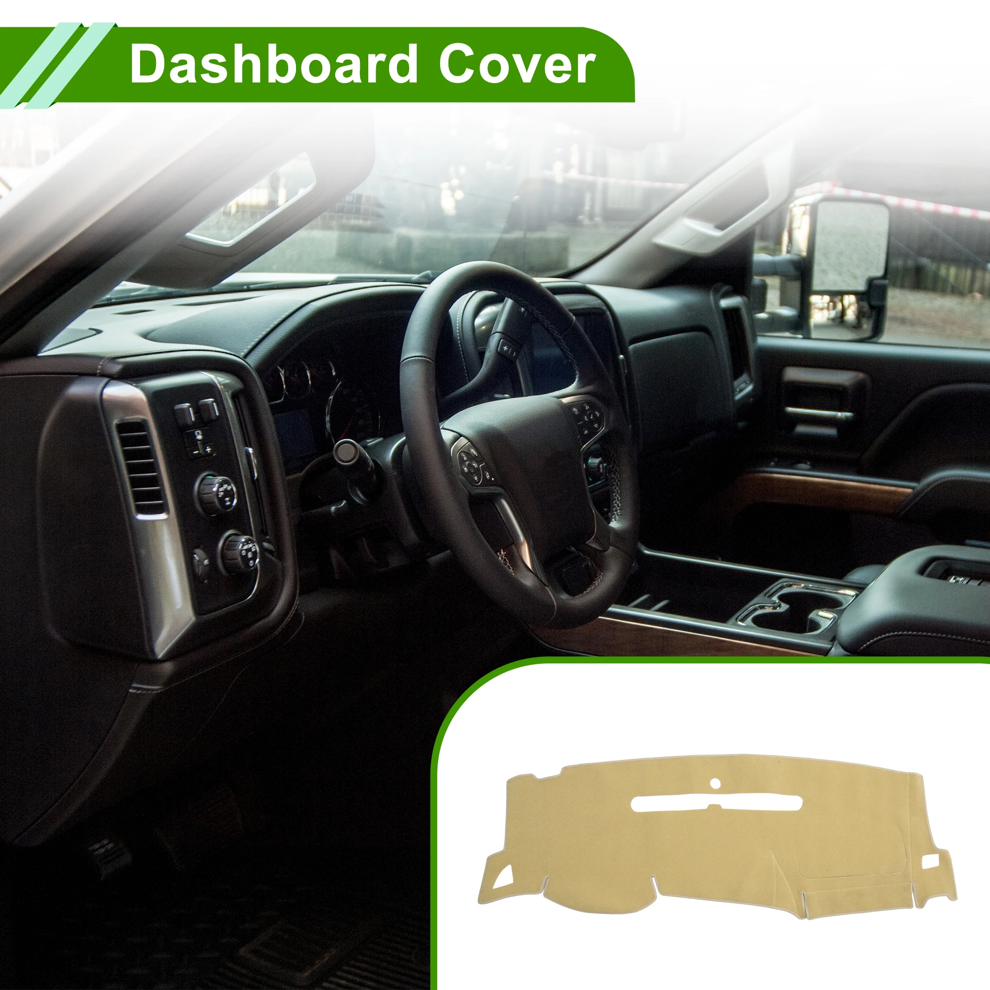 

Накладка на приборную панель UXCELL для Chevrolet Silverado 2007-2013, полиэстер, бежевая, 1 шт.