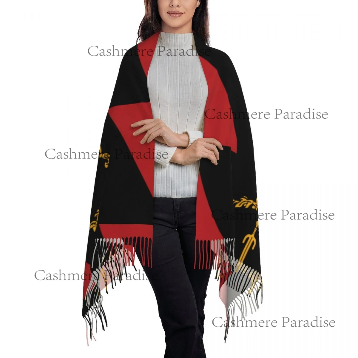 Black American Heritage Flag Warm Shawls Wrpas Men Women Custom Large Scarves Winter Luxury Brand