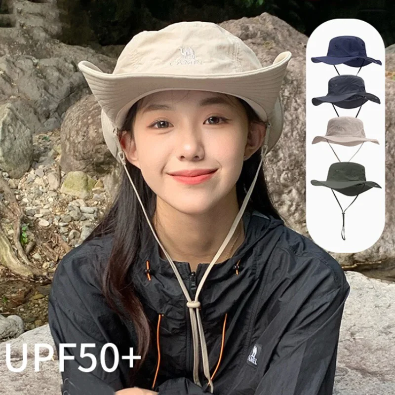 

GOLDEN CAMEL Outdoor Hiking Hats Anti-ultraviolet Summer Sun Caps Sports Climbing Sun Shading Fisherman Western Cowboy Hat