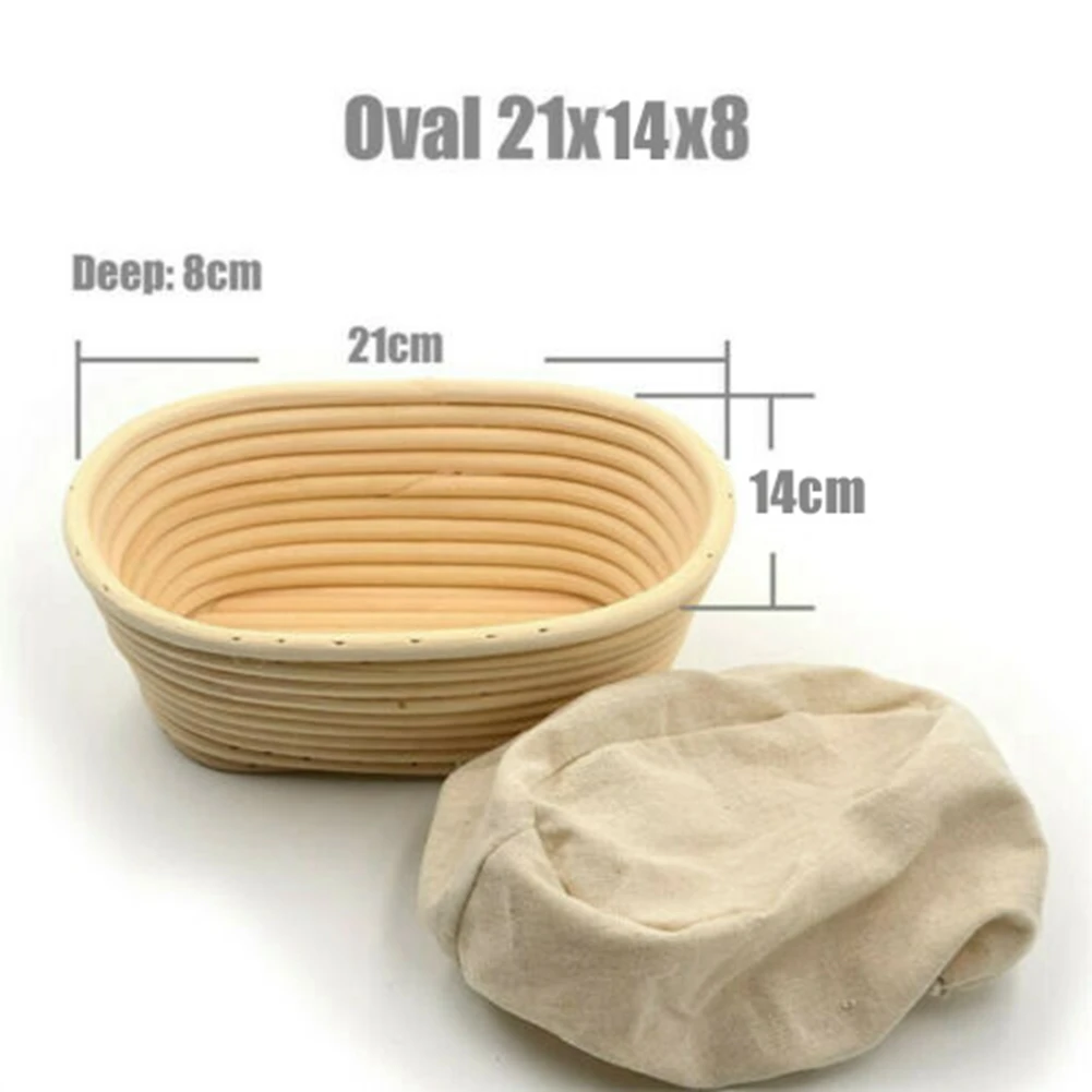 ABAH-Oval Bread Proofing Proving Basket Rattan Dough Banneton Baguette Brotform Tools