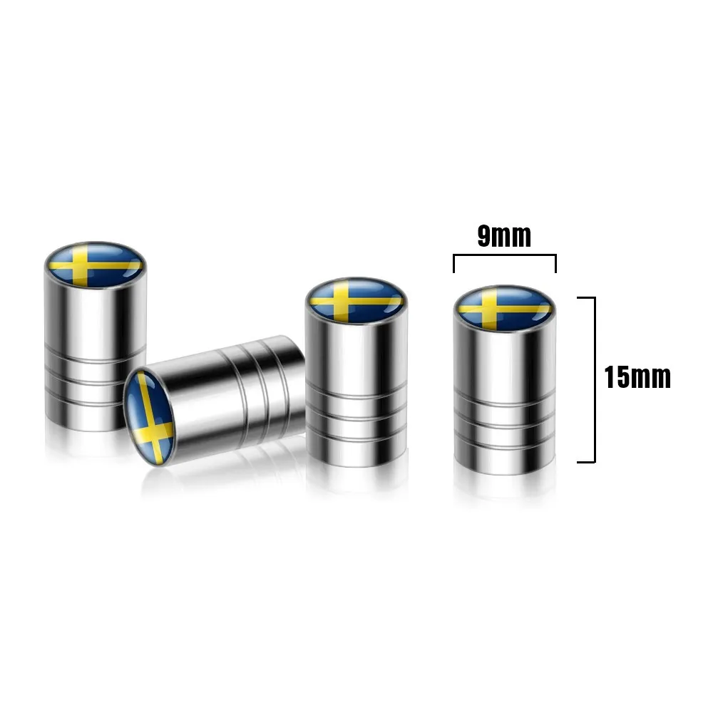 4pcs Metal Car Wheel Tire Valve Caps National Badges Cover Auto Accessories For France Japan UK Brazil Germany Poland Israel USA
