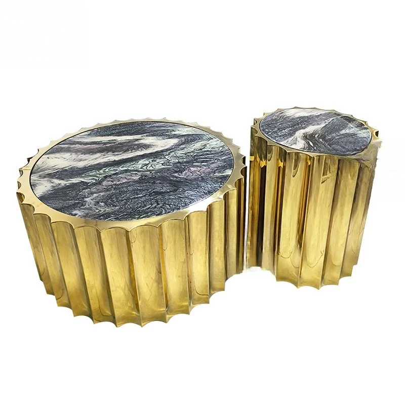 

Комбинация мраморного журнального столика, простой приставной столик для дивана