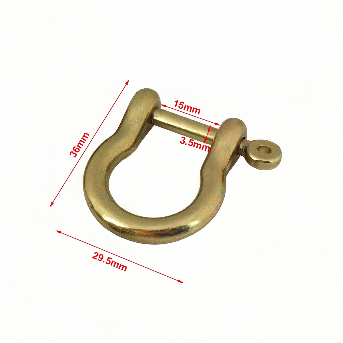 Massiver Messingkarabiner D-Bogen-Schäkel Schlüsselring Schlüsselanhänger Haken Schraubverbinder Schnalle Schlüsselkette Schmuckzubehör – Detail 12