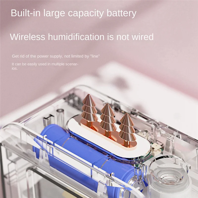 Humidificateur d'air portatif de dessin animé mignon de A59E-400Ml avec la lumière LED d'atmosphère pour la maison rose