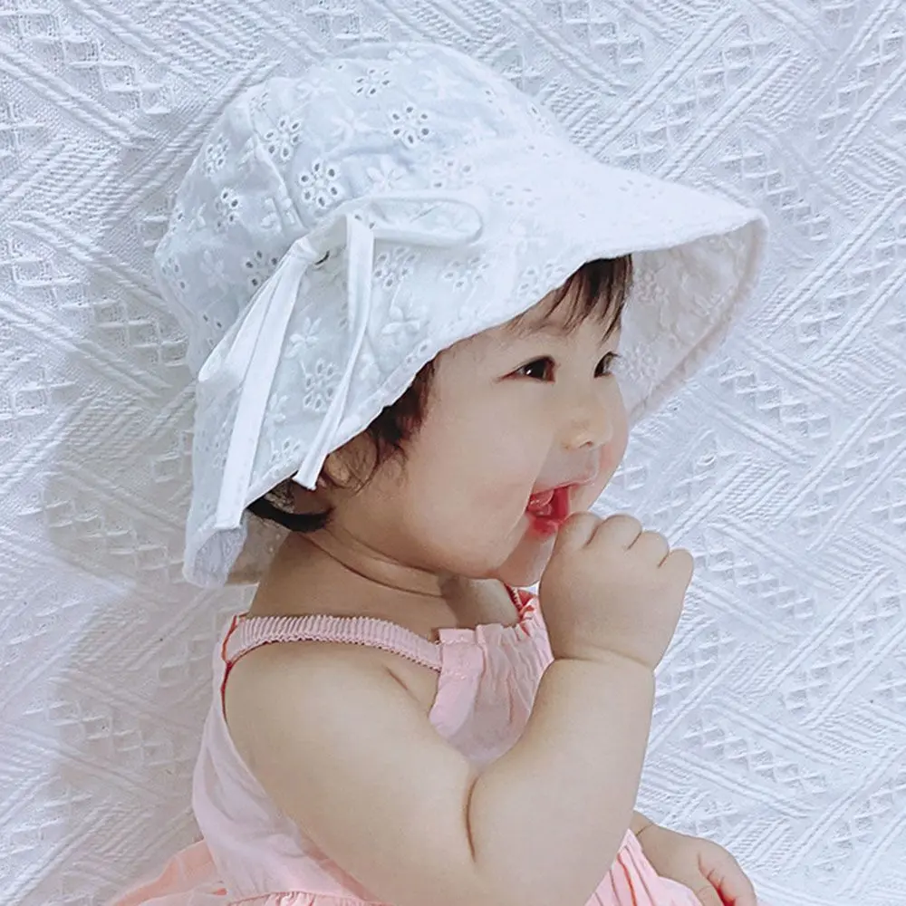 

Spring Summer Sunscreen For 0-18 Month Wide Brim Bucket Hat Toddler Kids Baby Sun Hat Beach Cap