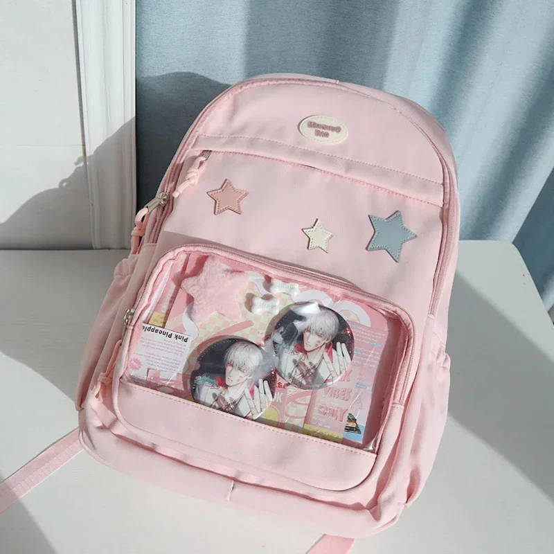 Ita Bag 2024 New Display Canvas Backpacks Women Preppy Style Five Star School Bag Sweet Cute Transparent Rucksack Bolsa Сумка