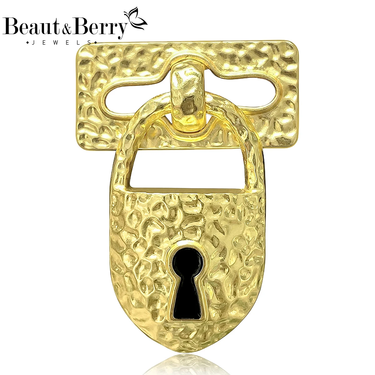 Beaut&Berry Broches Vintage Brilhantes com Design de Fechadura para Mulheres e Unissex, Alfinetes Criativos, Acessórios de Joalheria para Festas Casuais, Presentes e Decoração