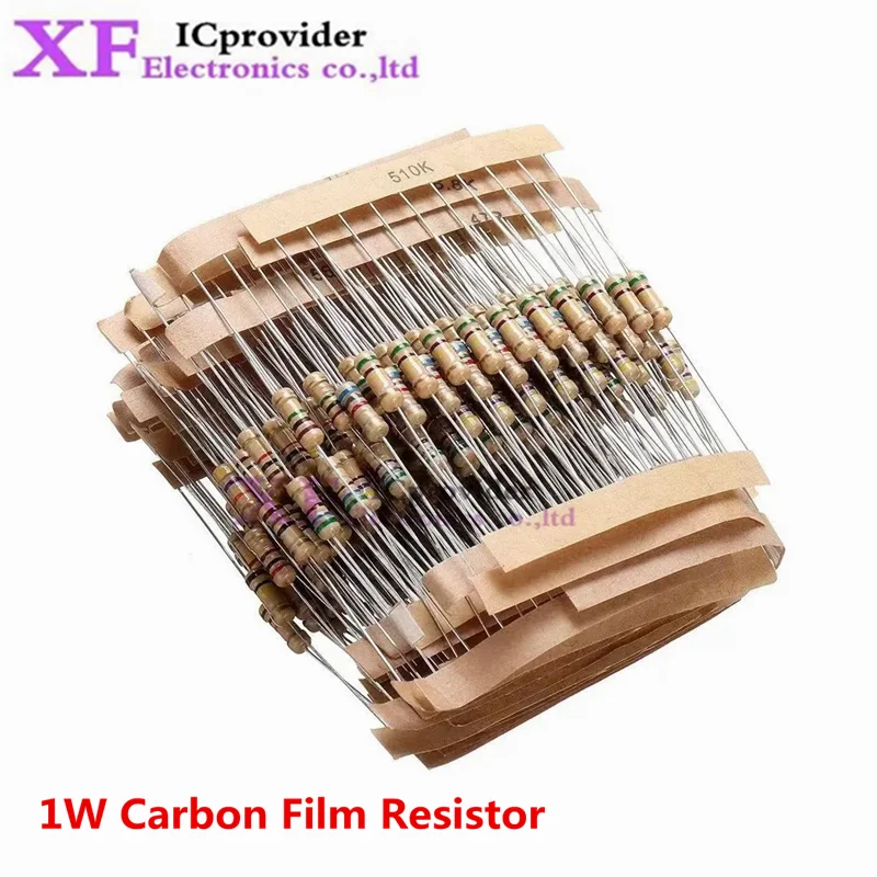 1220pcs 1W Carbon Film Resistor Kit 5% Resistance Assortment Set 122valuesX10pcs 0.33R - 2.2M ohm Sample Pack