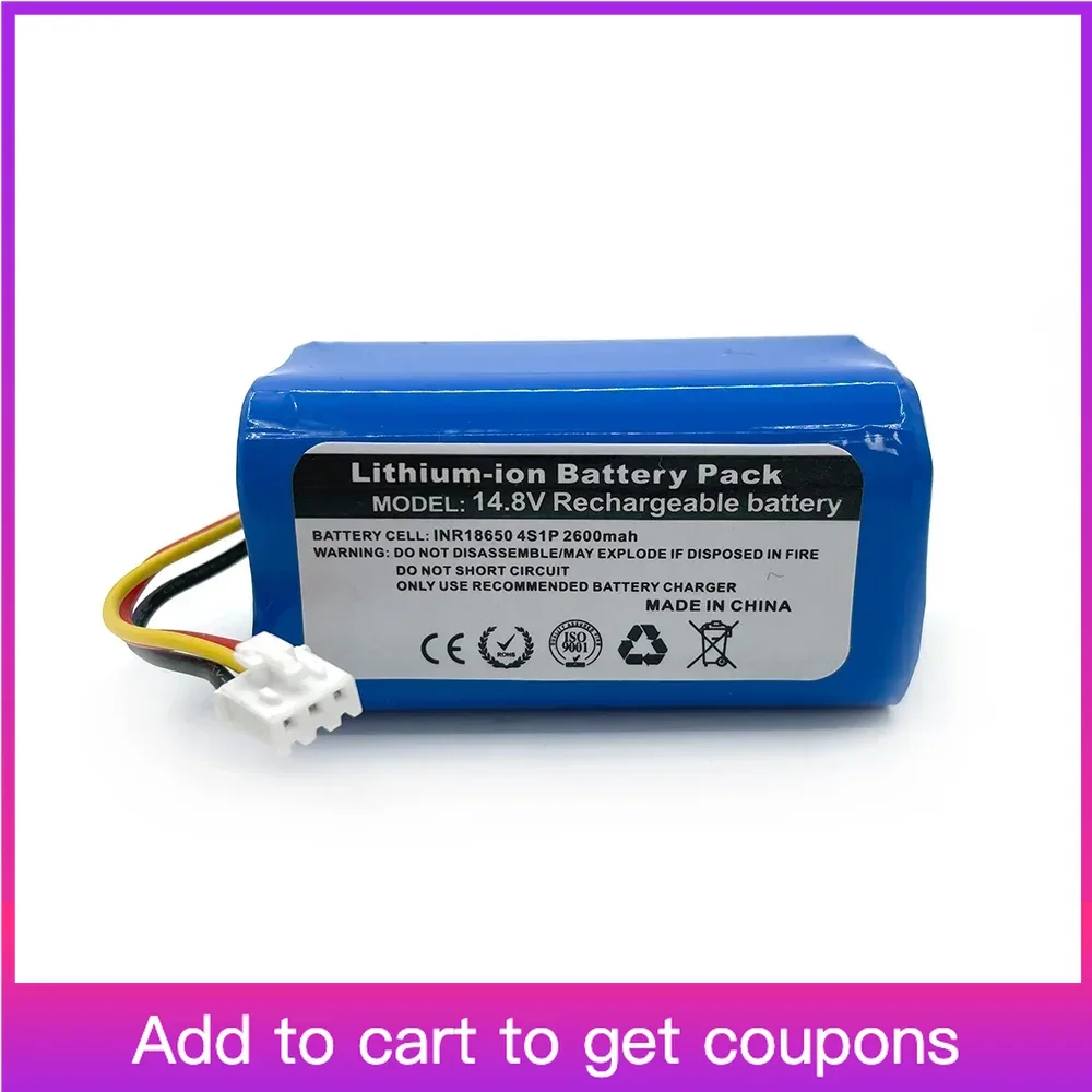 

14.8v 18650 Lithium Battery for LIECTROUX C30B E30 Robot Vacuum Cleaner, 18650 Lithium Cell,Cleaning Tool Part