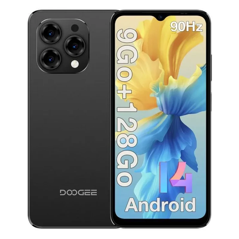 DOOGEE N55 Android 14 Smartphone 6,56 " HD+ 5150mAh 13MP Camera 9GB (4+5) RAM 128GB ROM Gezichtsherkenning 4G Mobiele Telefoon