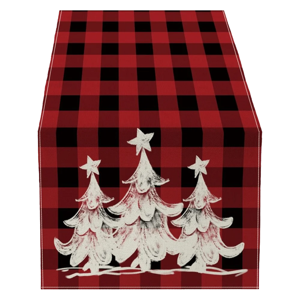Santa Claus Christmas Table Runner Snowflake Reindeer Christmas Table Flag Snowman Desk Decor Xmas Tablecloth Christmas