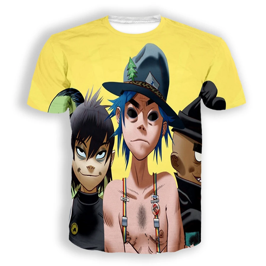 Rock Band Gorillaz 3D Print T Shirt Men Woman Short Sleeve Vintage Tees Hip Hop Streetwear Harajuku T-shirts Man Tops Clothing