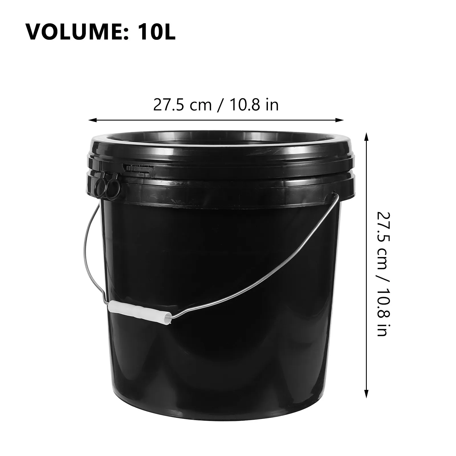 10L Round Paint Bucket Hdpe Heavy Duty Storage Container for Painting Color Mixing Pigment Art Projects Outdoor Use