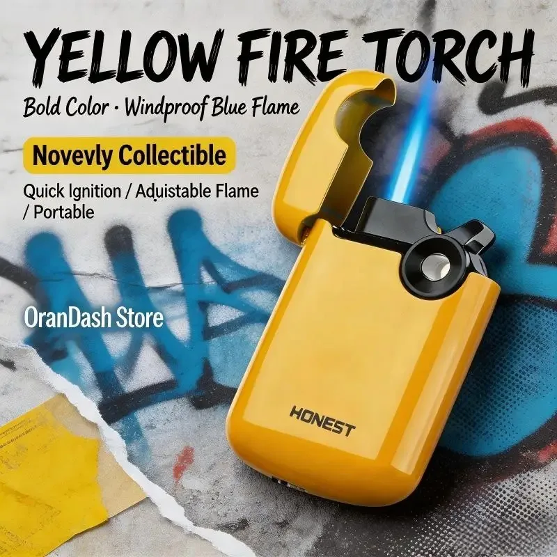 HONEST Mini Cute Lighter Metal Windproof Jet Turbo Torch Refillable Butane Gas Lighters Smoking Accessories Gift