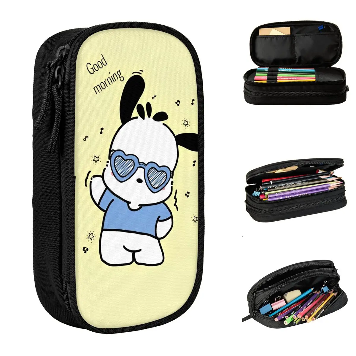 

Kawaii Pochacco Pencil Case Cute Cartoon Pen Holder Bags Student Big Capacity School Supplies Gifts Pencilcases