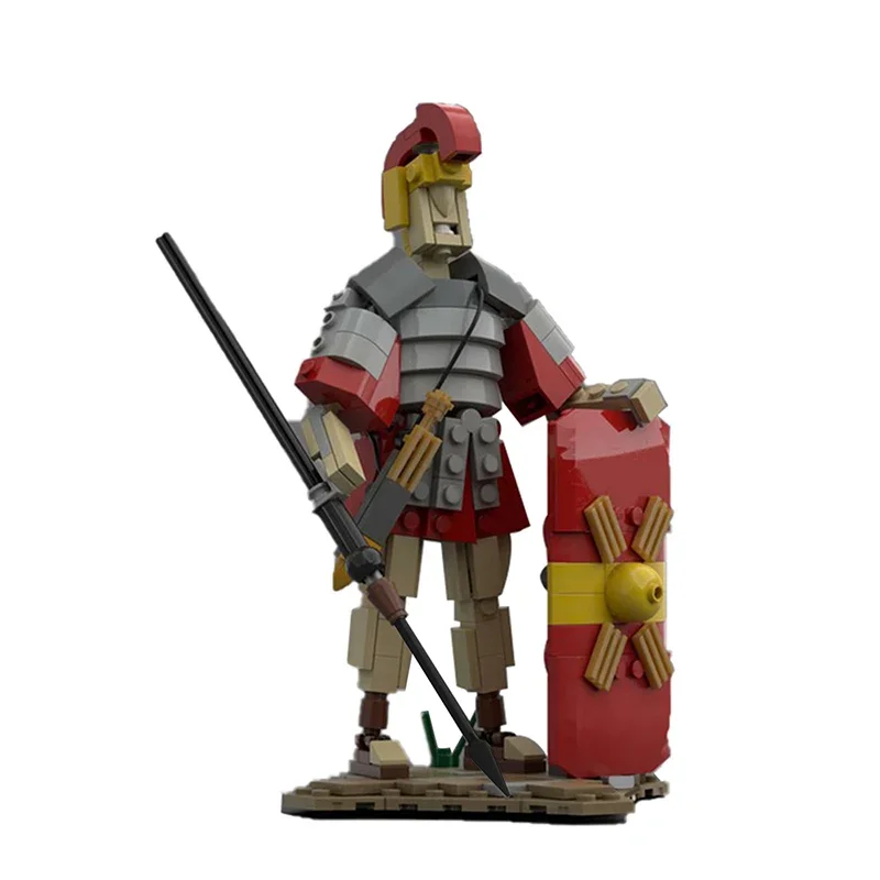 MOC-50465 Medieval Defense Armor Guard Soldier Building Blocks Kit Retro Roman Soldier Legion Model DIY Kids Puzzle Toys Gift