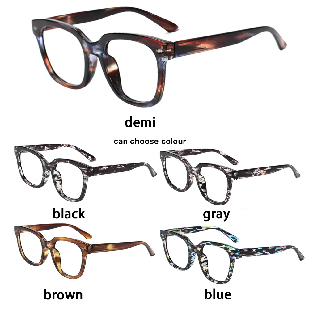 Boncamor Unisex Reading Glasses Retro Rectangular Frame Anti-Blue Light Eyeglasses Optical Computer Gaming Goggles