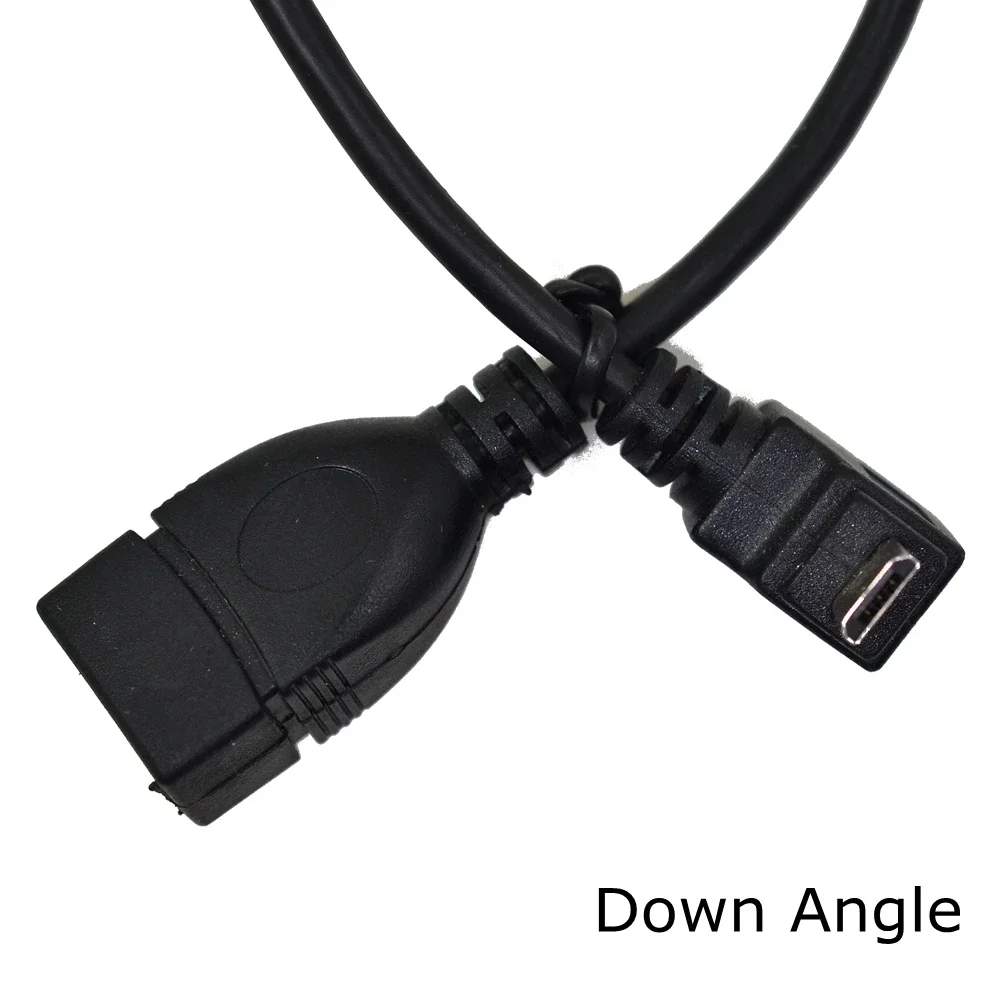 20CM 90 Degree Right & Left & Up & Down Angled Micro USB 2.0 5Pin Male to USB 2.0 A Female Extension connector Adapter OTG cable