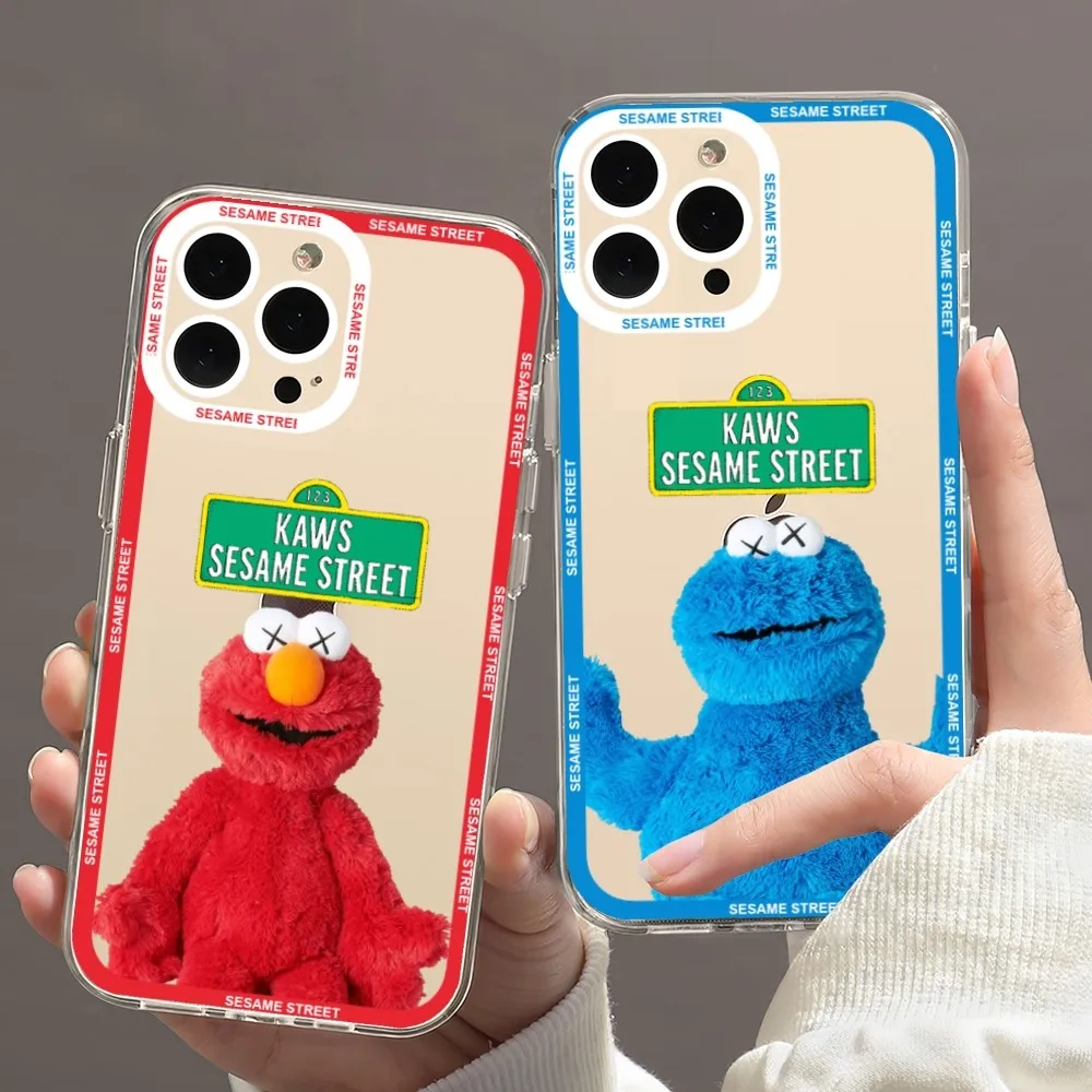 Sesame Cartoon Street Cookie Phone Case For Samsung A73 A72 A71 A70 A53 A52 Transparent Border Shell