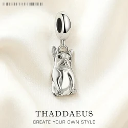New French Bulldog Pendant Cute Puppy Dog 925 Sterling Silver Charm Animal Jewelry Accessories For Women Men