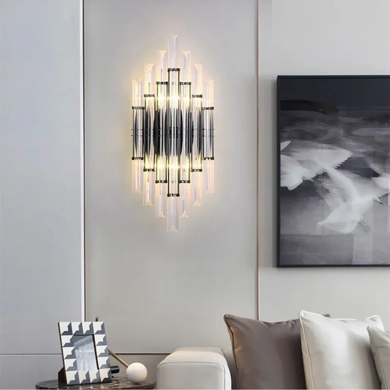 Woonkamer Kristallen Wandlamp Nordic Luxe Slaapkamer Bed Eetkamer Led Schans Licht Hotel Loft Home Indoor Decor Wandlamp