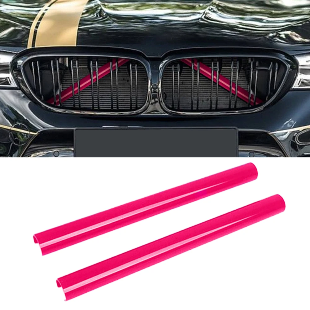 Front Grille Trim Strips Color Support Grill Bar V Brace Wrap Black,Rose Red,Gray For BMW E60 E65 E66 Car Accessories