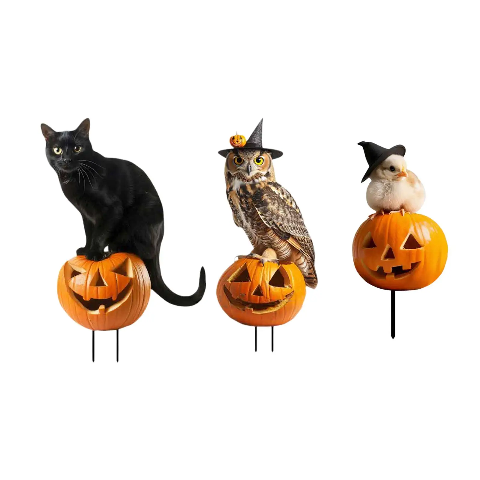 

Металлическая тыква, садовый кол, орнамент в виде животного, прочный уличный декор,