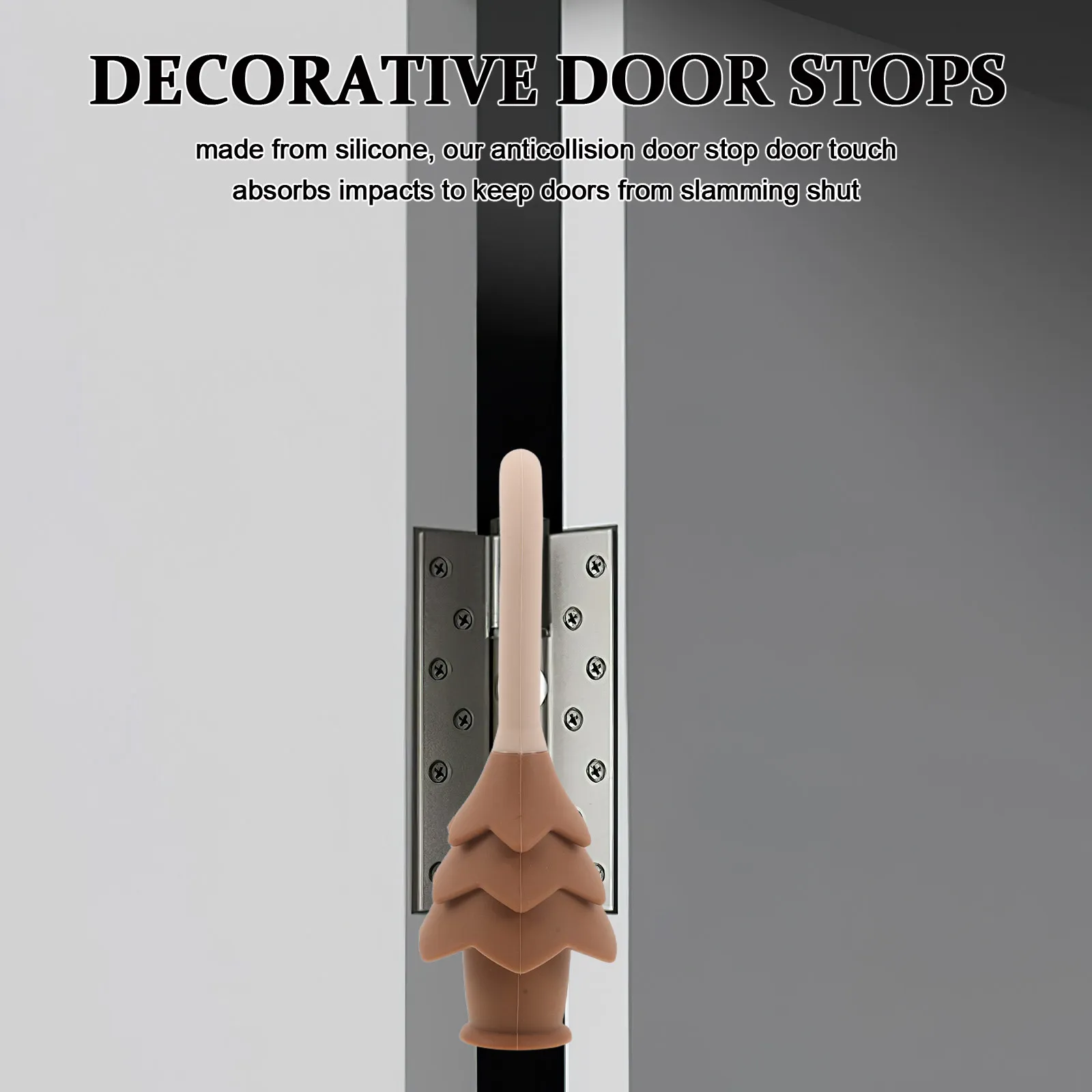 3Pcs Safety Door Pinch Guard Silicone Anti-Collision Door Stopper Pine Tree Shape Proof Finger Pinch Protector