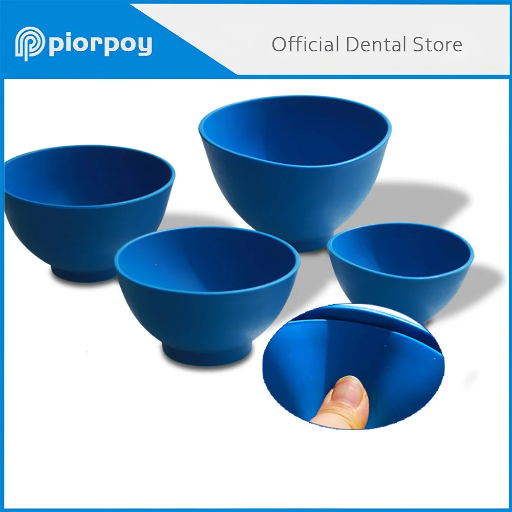 PIORPOY Rubber Mixing Bowl Dental S/M/L/XL Plastic Lab Silicon Bowl Alginate Plaster Material Spatula Bowl For Oral Hygiene Tool