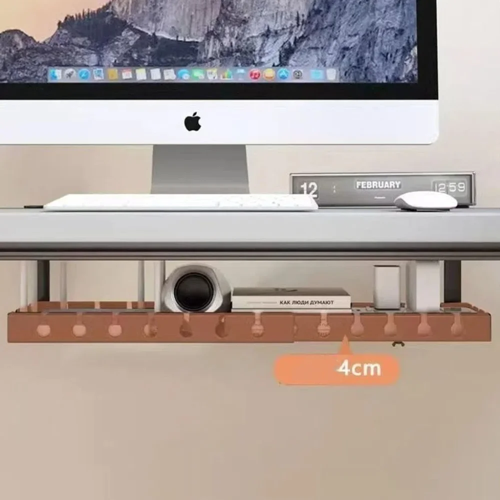 Plateau de gestion de câbles extensible sous le bureau, robuste, sans perçage, pinces réglables, gain de place, cache-câble, piste