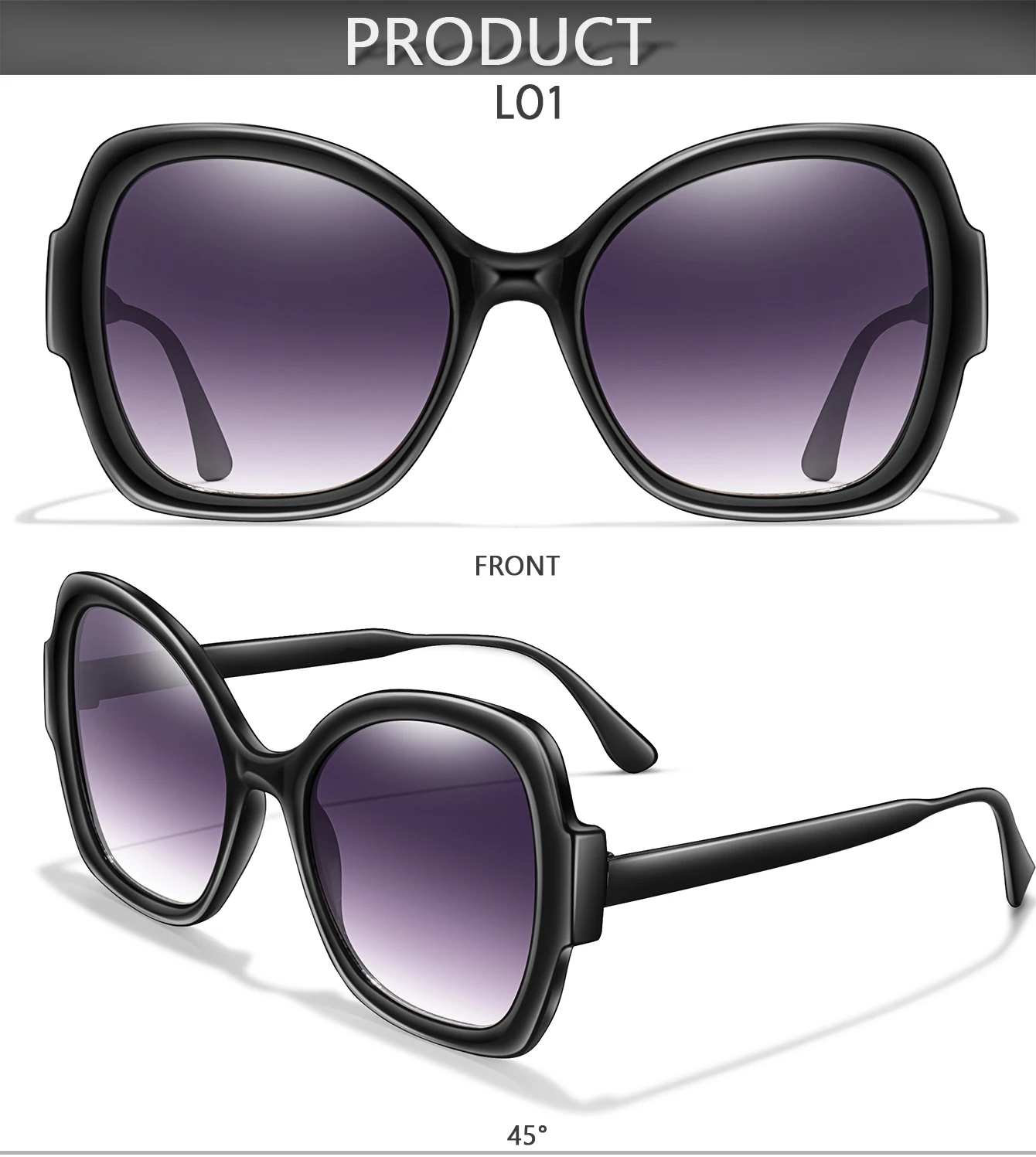 Lässige Sonnenbrille für Damen, die man täglich trägt, klassische quadratische Sonnenbrille zum Einkaufen, für Selfies, Partys, Reisen, Radfahren, mit BOX UV400 – Detail 4