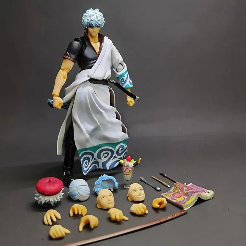 18cm GINTAMA Sakata Gintoki joint movable Anime Action Figure PVC toys Collection figures for friends gifts